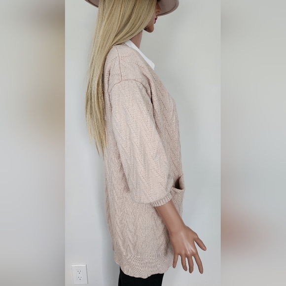 SEVEN WONDERS SWEATER KNITTED BUTTON SIDE POCKET SHORT CARDIGAN MEDIUM - Picture 9 of 14